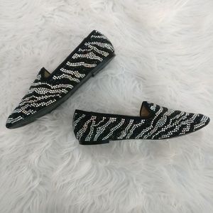 Steve Madden Zebra Rhinestone Flats